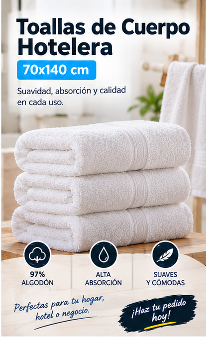 3 Toallas De Cuerpo hotelera 70x140