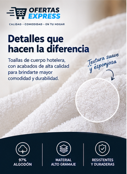 3 Toallas De Cuerpo hotelera 70x140
